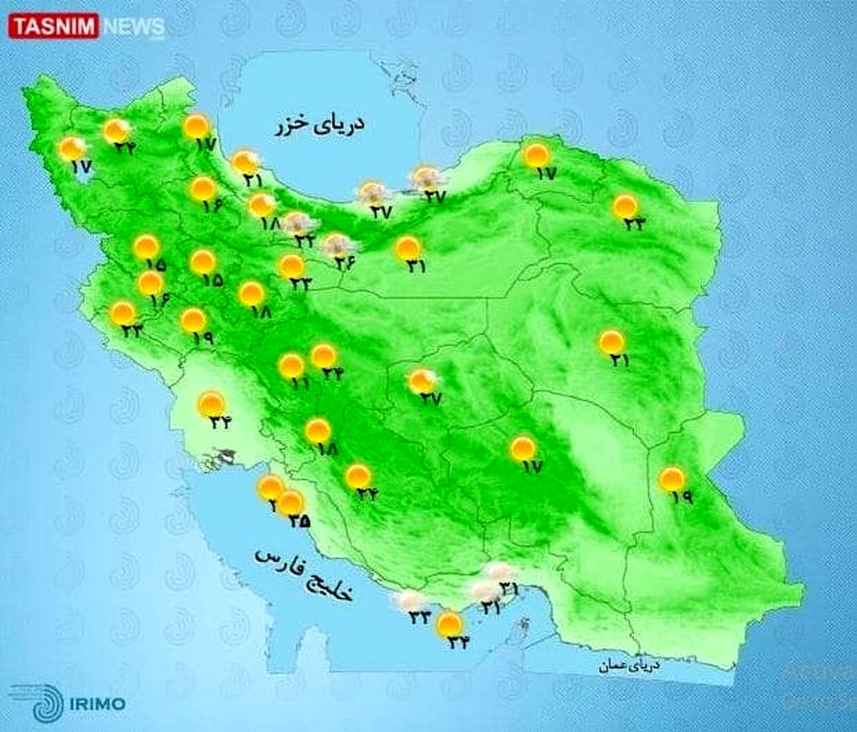 پیش بینی وضعیت آب و هوا در کشو| این مناطق بارانی است