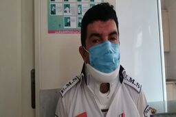 کتک خوردن ۲نفر از اورژانس بخاطر صدای دنده عقب آمبولانس+عکس