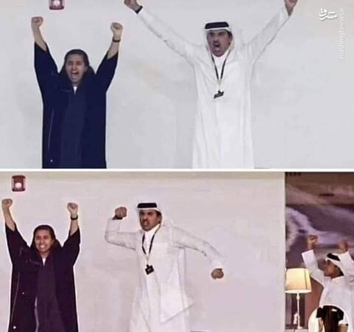 تصاویر دیده نشده از شادی جالب امیر قطر 