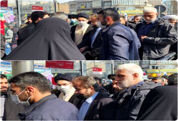 حضور فرزند رهبر انقلاب در راهپیمایی ۲۲ بهمن +عکس