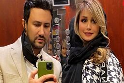دل و قلوه گرفتن زن شاهرخ استخری و خواهر شوهرش در فرودگاه | تعجب مردم از حرکات عجیب زن شاهرخ استخری+عکس