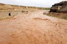 فیلم وحشتناک یک سیل در کشور همسایه | سیل سنگ عظیم را با خود می‌برد! + فیلم