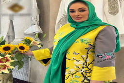 تیپ کت و شلواری الهام حمیدی با مارک ایرانی | خانم بازیگر چقدر لاغر شده +عکس