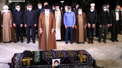 نماز رهبر انقلاب بر پیکر آیت‌الله فاطمی‌نیا +عکس