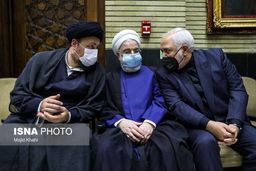 حسن روحانی و ظریف در مراسم ختم مرحوم دعایی