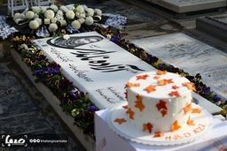 جشن تولد آزاده نامداری بر سر مزارش/گریه های ناراحت کننده شوهرش+عکس