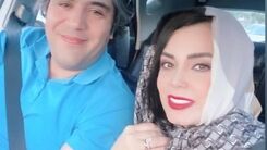 صبا راد بعد از مدت ها تیپ درست و حسابی زد | ست مشکی صبا راد و شوهرش در ماشین میلیاردی اش + عکس