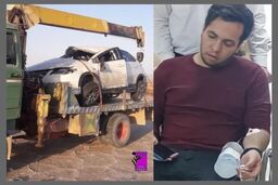 اولین تصویر مجری تلویزیون پس از تصادف خونین | خودروی آقای مجری پرس شد 